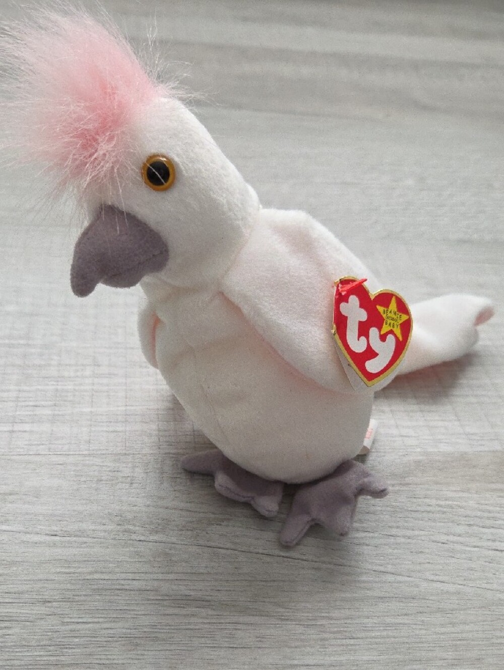Ty Kuku Cockatoo Plush - White & Pink - Picture 4 of 6